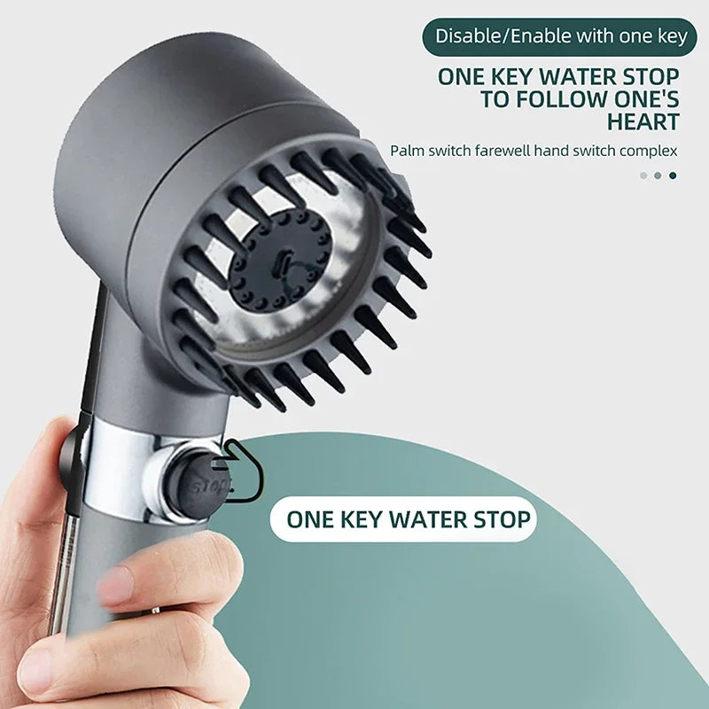 SpaFlow 3-Mode High-Pressure Shower Head with Scalp Massager