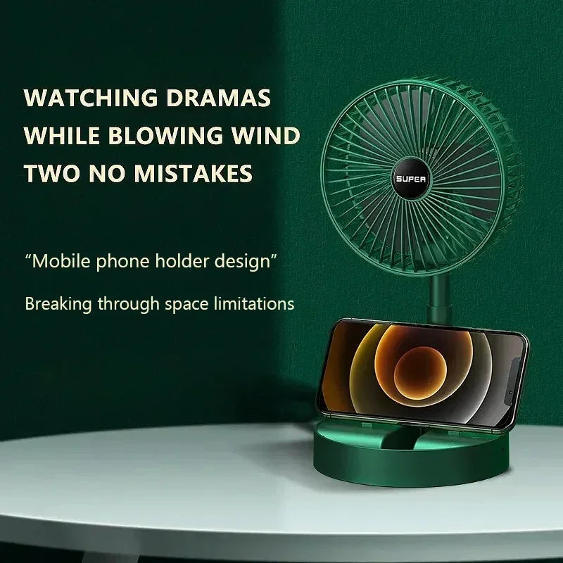 Silent Storm Foldable USB Fan: Portable, Low Noise, Long Battery Life