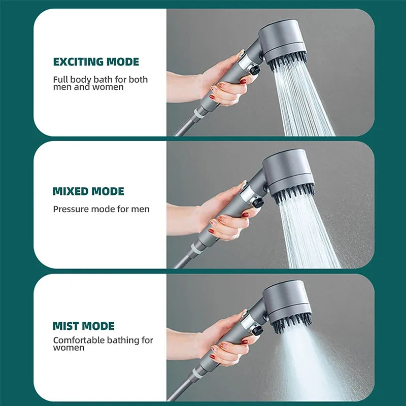 SpaFlow 3-Mode High-Pressure Shower Head with Scalp Massager