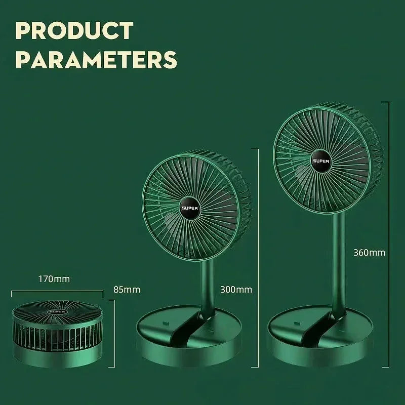 Silent Storm Foldable USB Fan: Portable, Low Noise, Long Battery Life